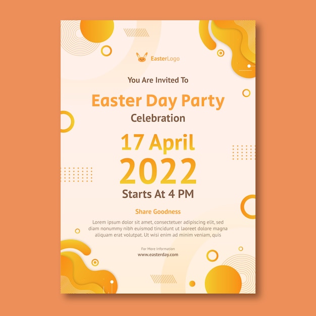 Free vector gradient easter invitation template