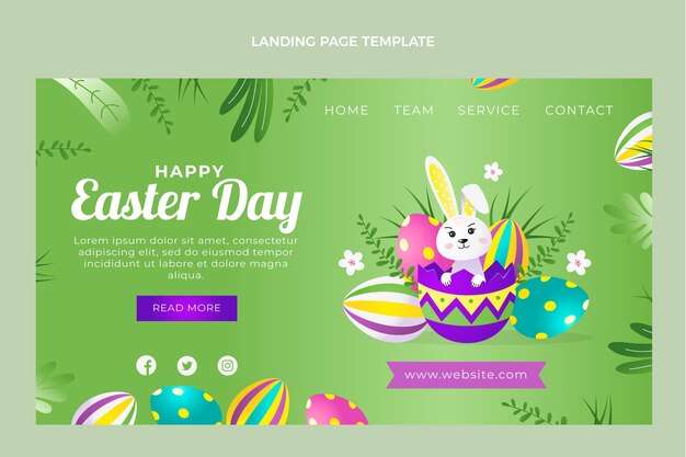 グラデーションイースターランディングページテンプレート