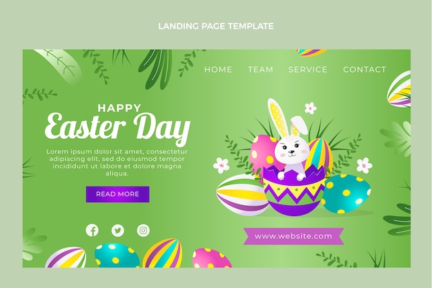 グラデーションイースターランディングページテンプレート