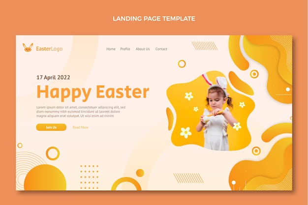 Gradient easter landing page template