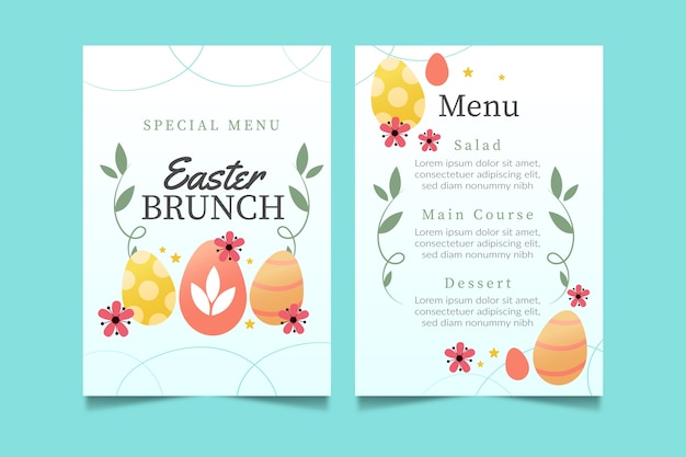 Gradient easter menu template