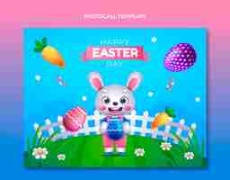 Free vector gradient easter photocall template