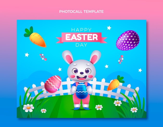 Градиентный шаблон пасхальной фотосессии