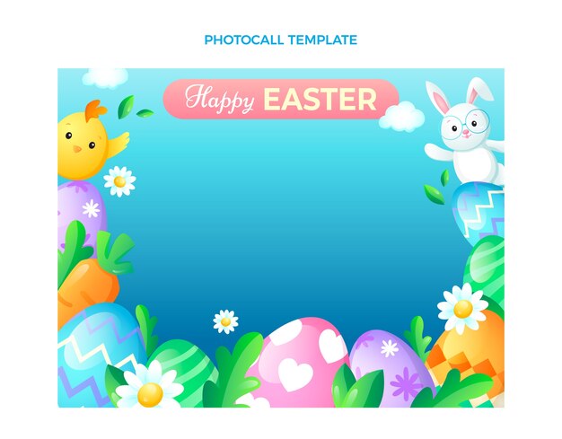 Free vector gradient easter photocall template