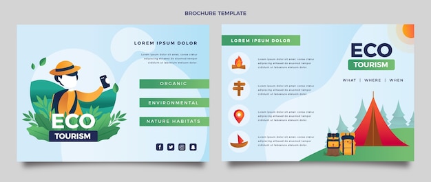 Gradient ecotourism brochure template