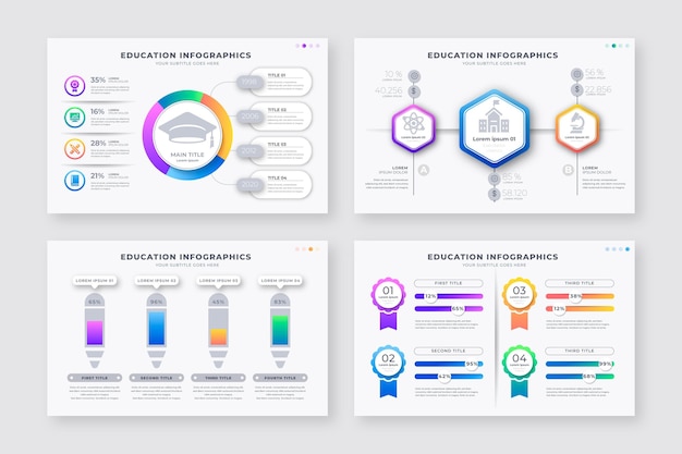 Gradient education infographics