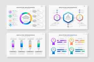 Free vector gradient education infographics