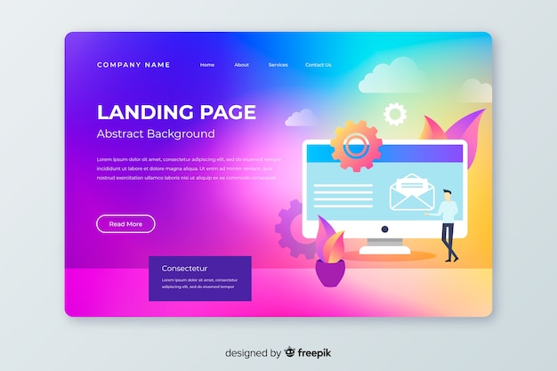 Gradient effect landing page