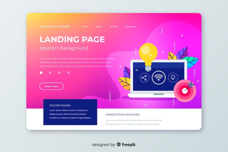 Free Vector gradient effect landing page