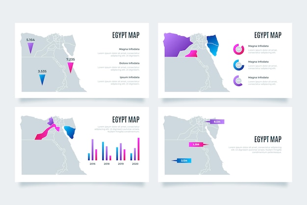 Gradient egypt map infographic
