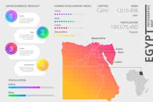 Vettore gratuito gradiente egitto mappa infografica