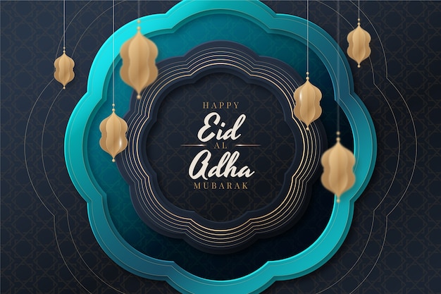 Free vector gradient eid al-adha background