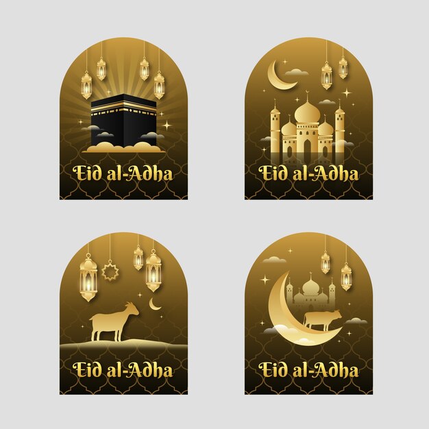 Gradient eid al-adha badges