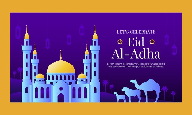 Free vector gradient eid al-adha facebook ad