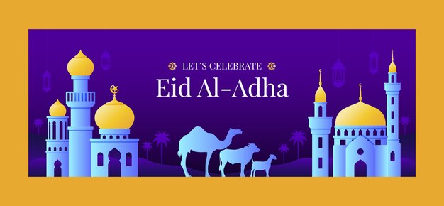 Gradient eid al-adha facebook cover