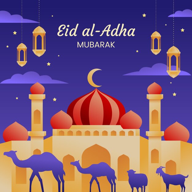 Gradient eid al-adha illustration