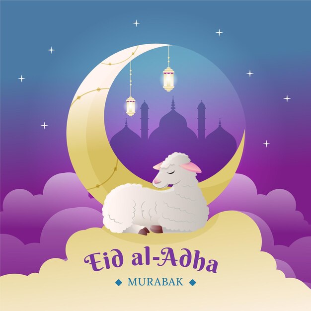 Free vector gradient eid al-adha illustration