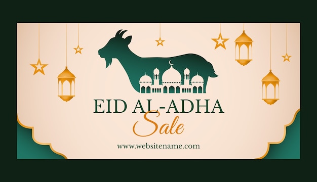 Free vector gradient eid al-adha sale banner