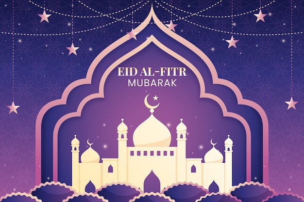 Vettore gratuito sfondo sfumato eid al-fitr