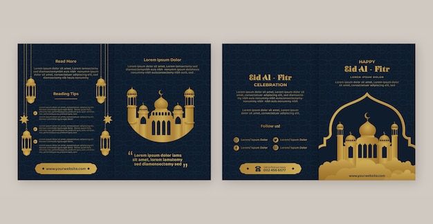Gradient eid al-fitr brochure template