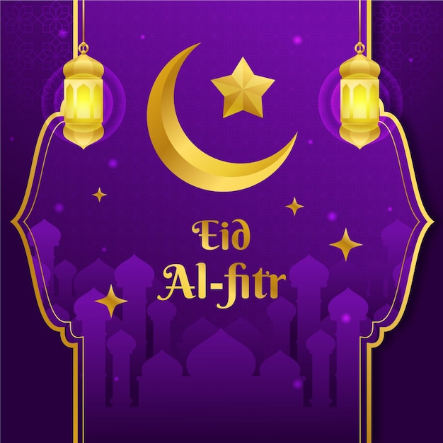 Gradient eid al-fitr - hari raya aidilfitri illustration