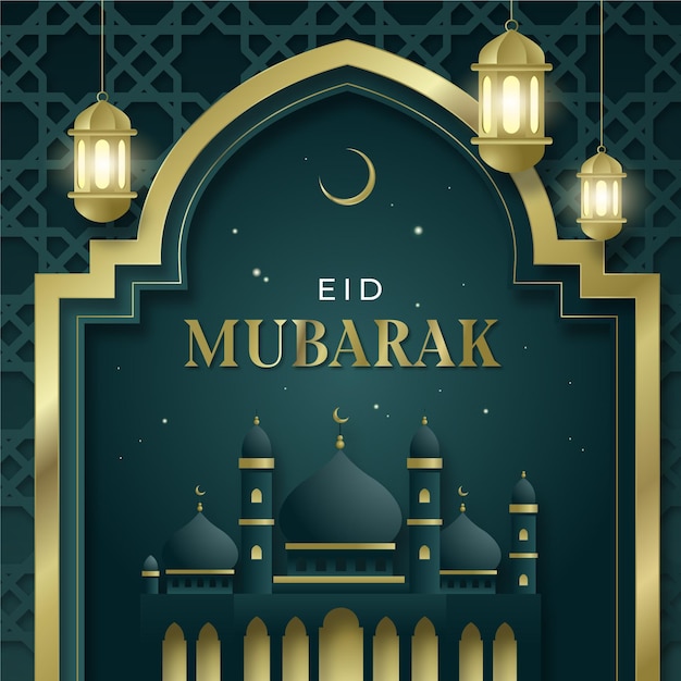 Gradient eid al-fitr illustration