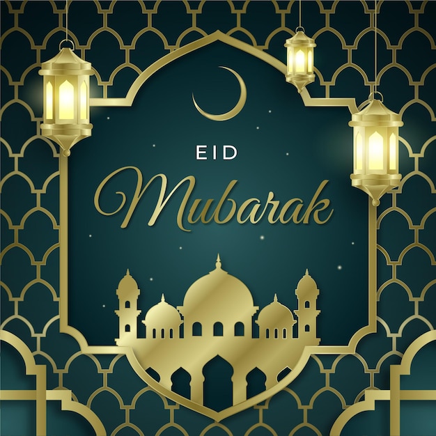 Free vector gradient eid al-fitr illustration