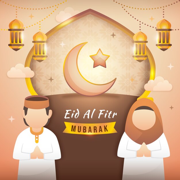 Gradient eid al-fitr illustration