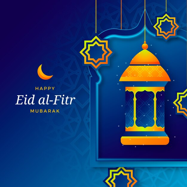 Free vector gradient eid al-fitr illustration