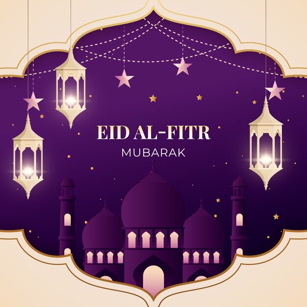 Free vector gradient eid al-fitr illustration