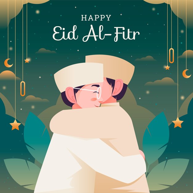 Gradient eid al-fitr illustration