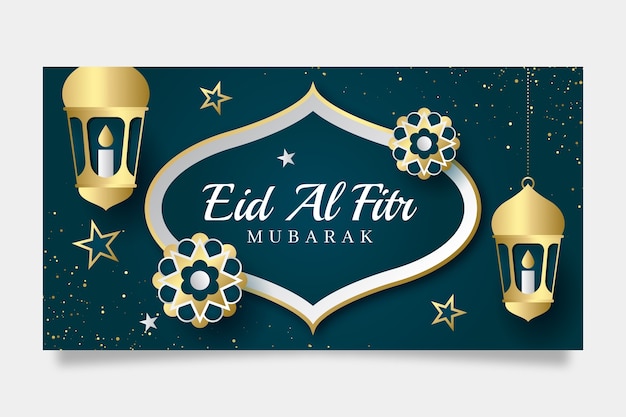 Modello di post sui social media gradiente eid al-fitr