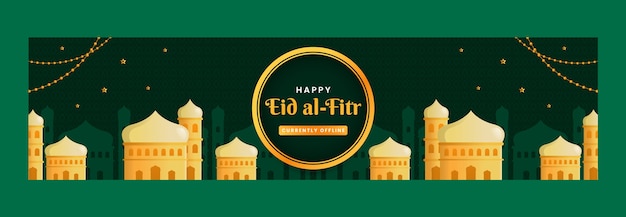 무료 벡터 그라디언트 eid al-fitr twitch 배너