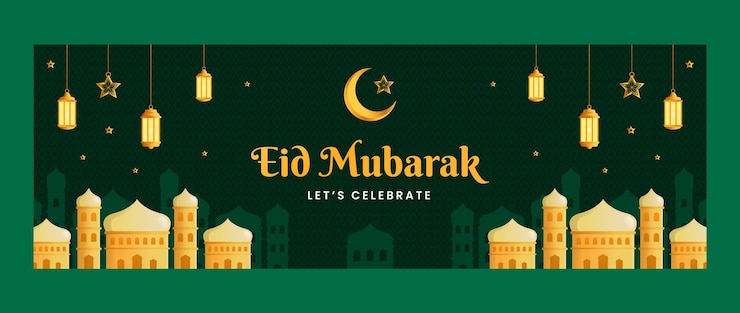 Free Vector gradient eid al-fitr twitter header