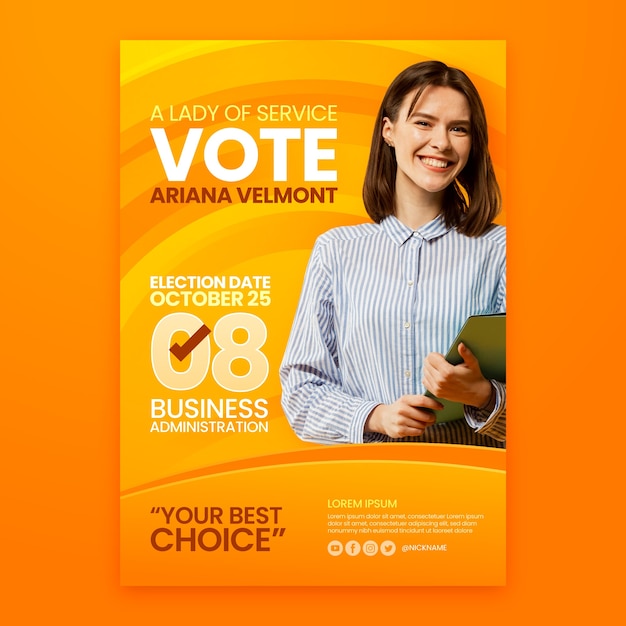 Gradient election poster template