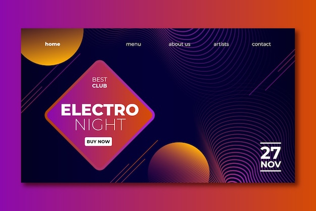 Free vector gradient electronic music template design