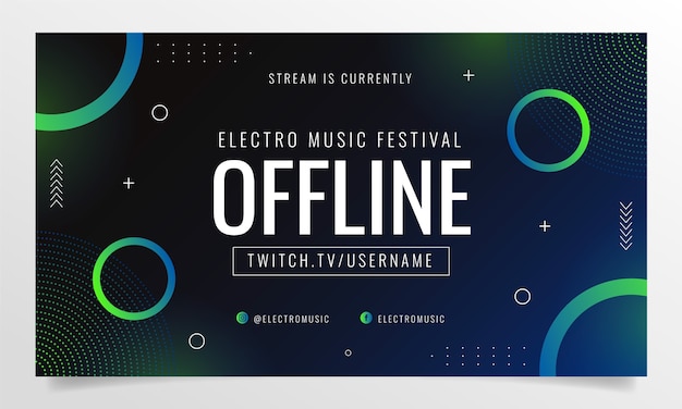 Free vector gradient electronic music twitch background