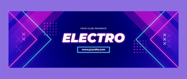 Free vector gradient electronic music twitter header