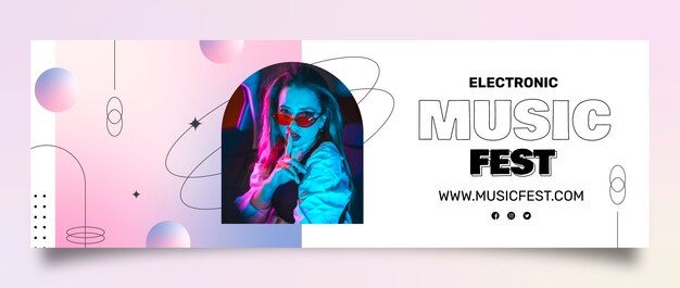 Gradient electronic music twitter header