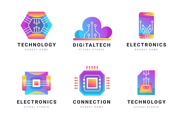 Gradient electronics logo collection