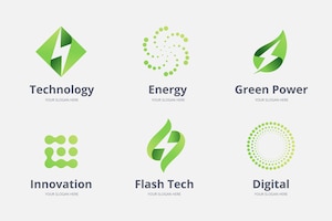 Gradient electronics logo template collection