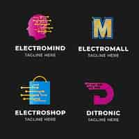 Free vector gradient electronics logos pack