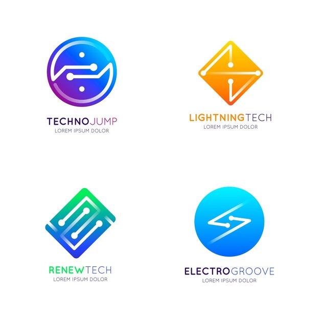 Gradient electronics logos pack