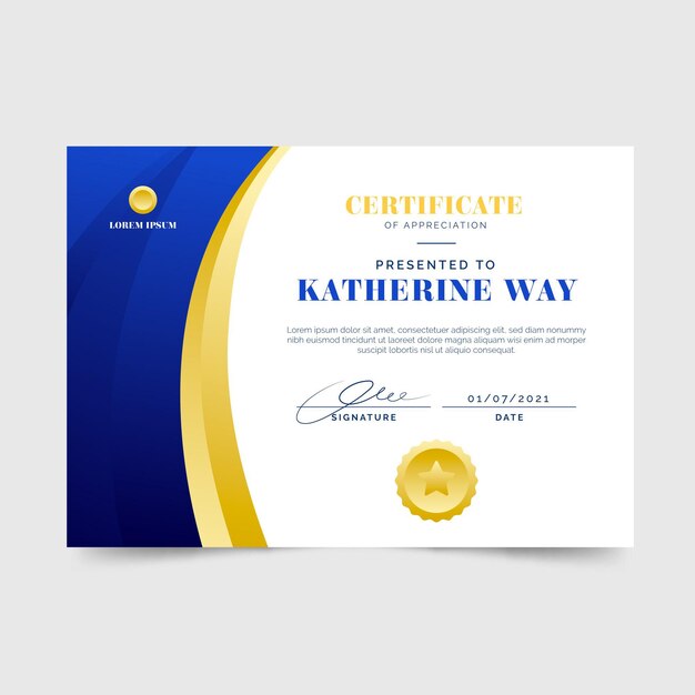Gradient elegant appreciation certificate
