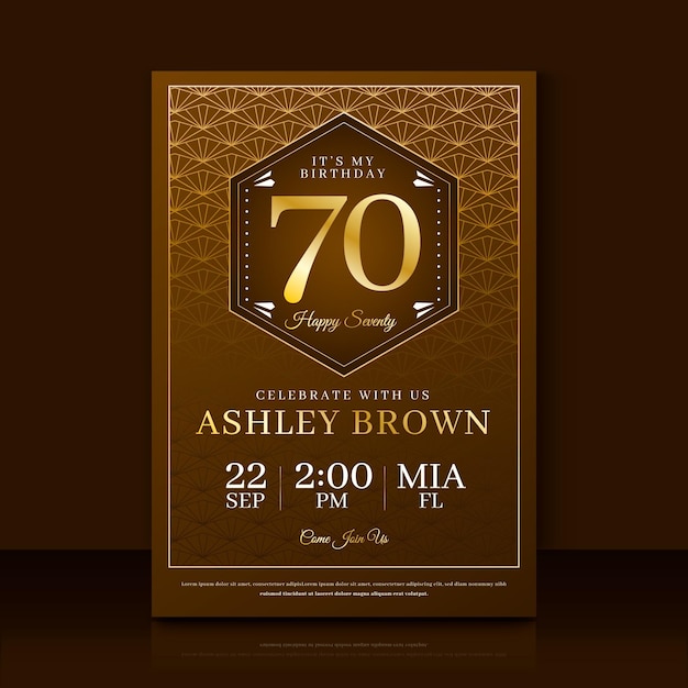 Free vector gradient elegant birthday invitation