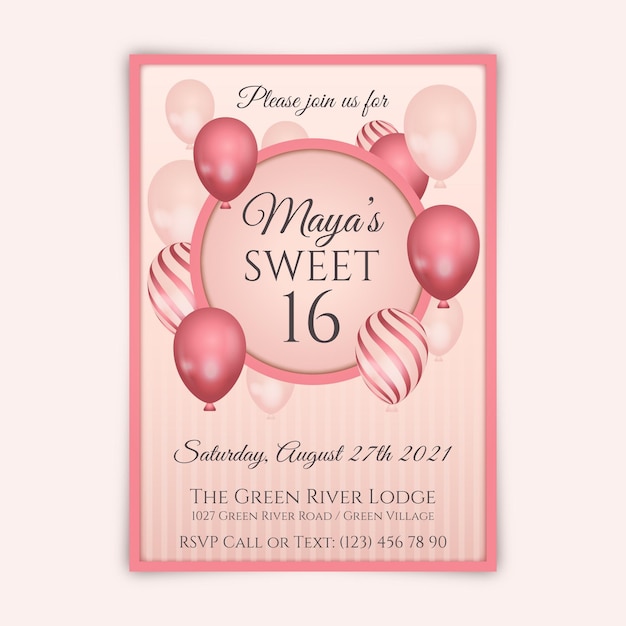 Free vector gradient elegant birthday invitation