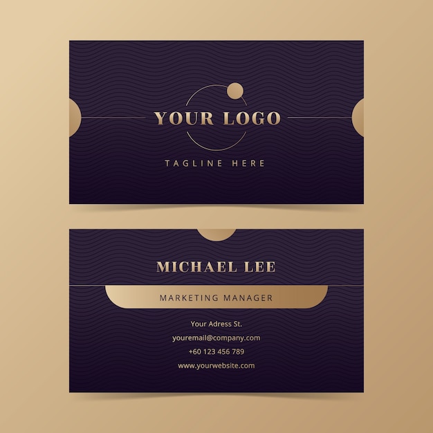 Free vector gradient elegant business card template