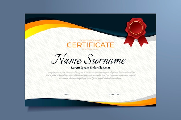 Free vector gradient elegant certificate of recognition