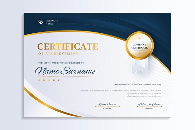 Gradient elegant certificate template