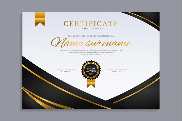 Gradient elegant certificate template